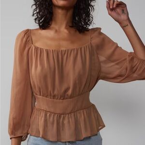NY&C Balloon Sleeve Square Neck Top